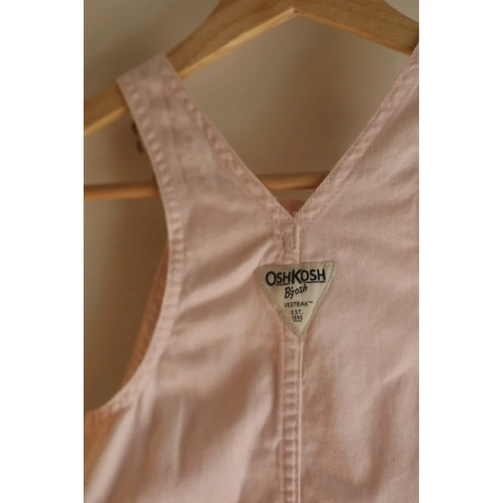 OshKosh Bgosh Kids Pink Denim Heart Pocket Vestbak Overalls Pants